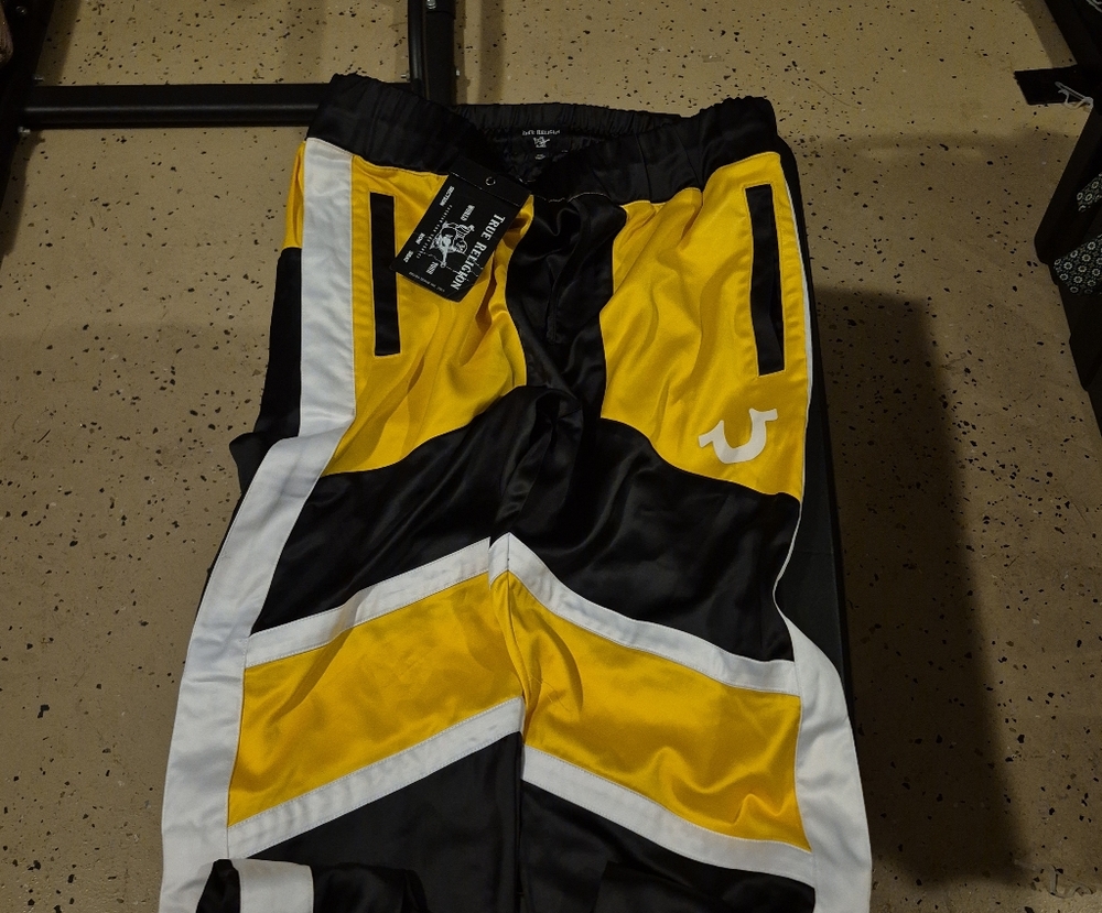 True Religion Black and Yellow Pants